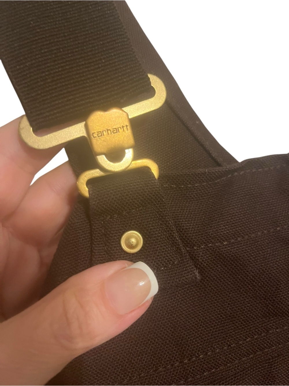 Carhartt Brown Duck Canvas Bib Overalls Relaxed Fit Workwear USA 34x28 - Picture 4 of 6